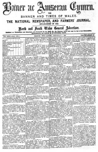 cover page of Baner ac Amserau Cymru published on July 6, 1889