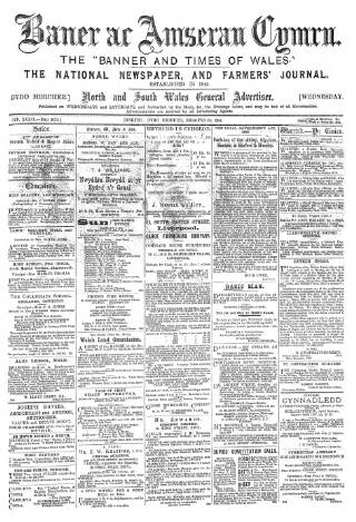 cover page of Baner ac Amserau Cymru published on December 30, 1896