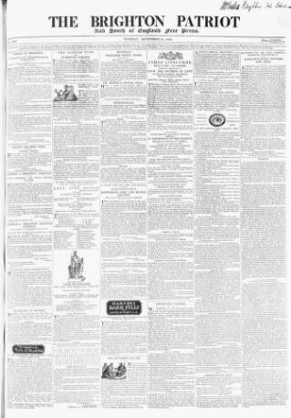 cover page of Brighton Patriot published on September 18, 1838
