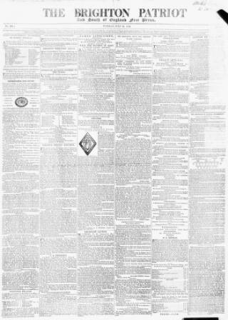 cover page of Brighton Patriot published on July 23, 1839