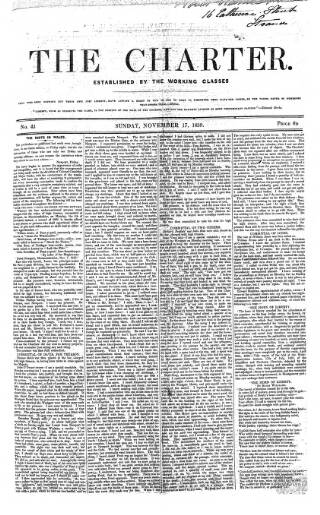 cover page of The Charter published on November 17, 1839