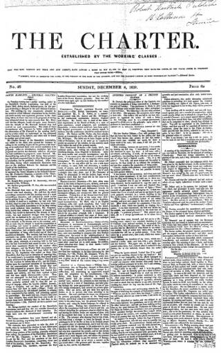 cover page of The Charter published on December 8, 1839