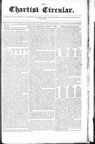 cover page of Chartist Circular published on July 31, 1841