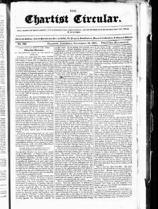 cover page of Chartist Circular published on September 18, 1841