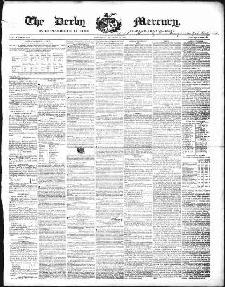 cover page of Derby Mercury published on November 15, 1848