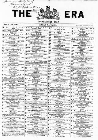 cover page of The Era published on November 30, 1879