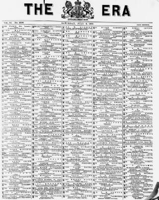 cover page of The Era published on July 6, 1889