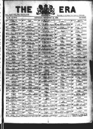 cover page of The Era published on September 18, 1909