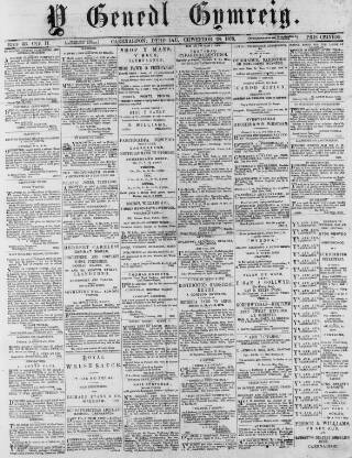 cover page of Y Genedl Gymreig published on February 28, 1878