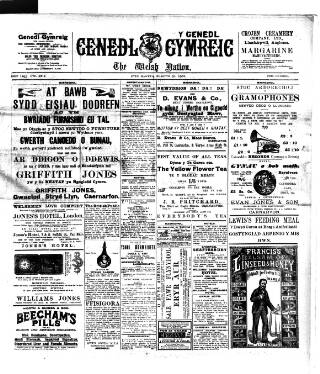 cover page of Y Genedl Gymreig published on December 30, 1902