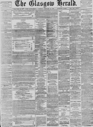 cover page of Glasgow Herald published on February 28, 1898