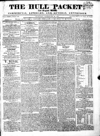 cover page of Hull Packet published on November 30, 1819