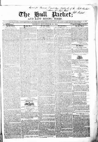 cover page of Hull Packet published on December 30, 1842
