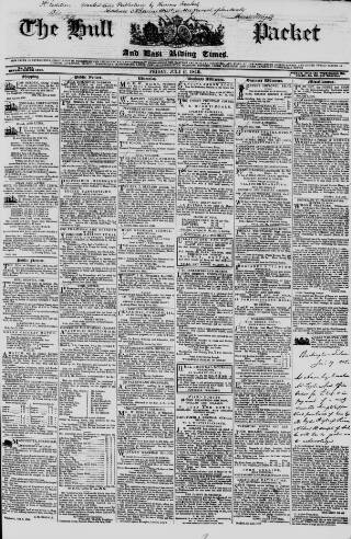 cover page of Hull Packet published on July 6, 1849