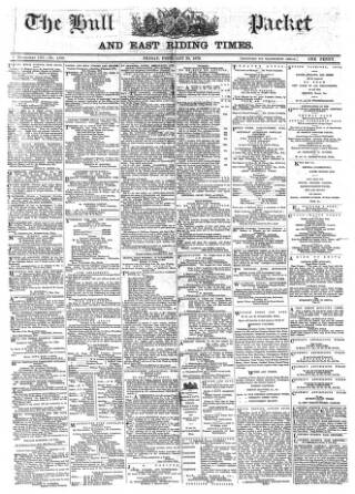 cover page of Hull Packet published on February 28, 1879