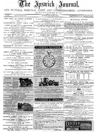 cover page of Ipswich Journal published on September 18, 1880