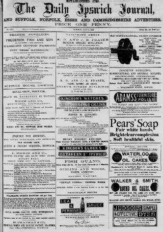 cover page of Ipswich Journal published on July 6, 1886