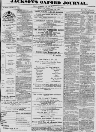 cover page of Oxford Journal published on February 28, 1880