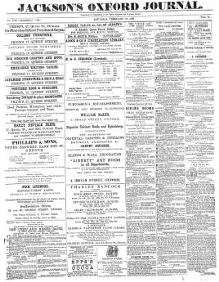 cover page of Oxford Journal published on February 28, 1891