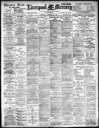 cover page of Liverpool Mercury published on November 30, 1901