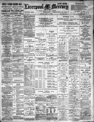 cover page of Liverpool Mercury published on July 6, 1903