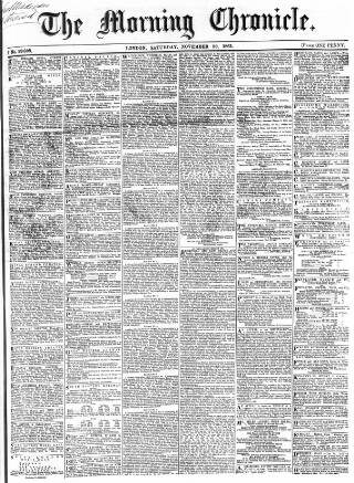 cover page of Morning Chronicle published on November 30, 1861