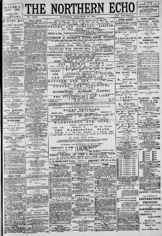 cover page of Northern Echo published on November 30, 1895