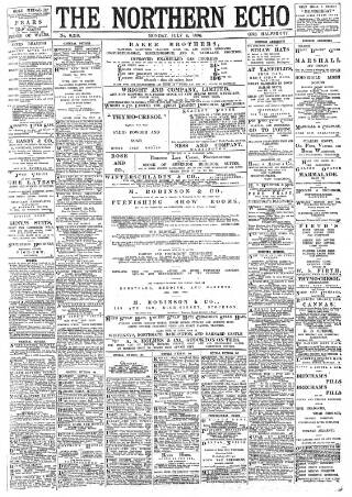 cover page of Northern Echo published on July 6, 1896