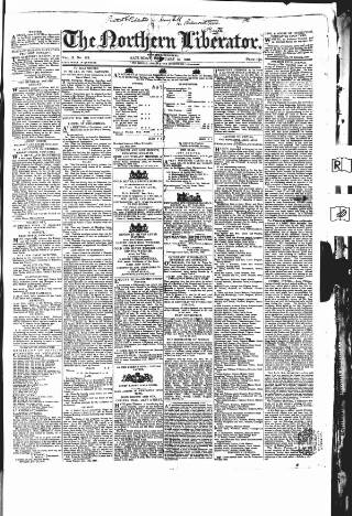 cover page of Northern Liberator published on February 15, 1840