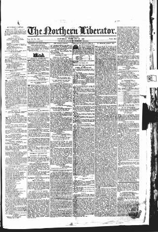 cover page of Northern Liberator published on February 22, 1840