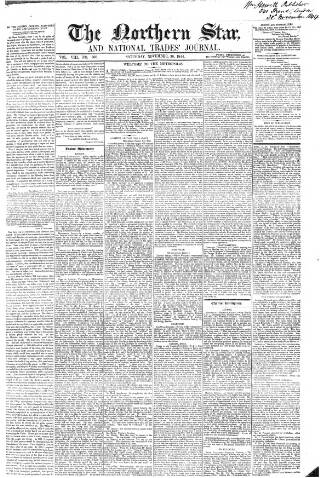cover page of Northern Star and Leeds General Advertiser published on November 30, 1844