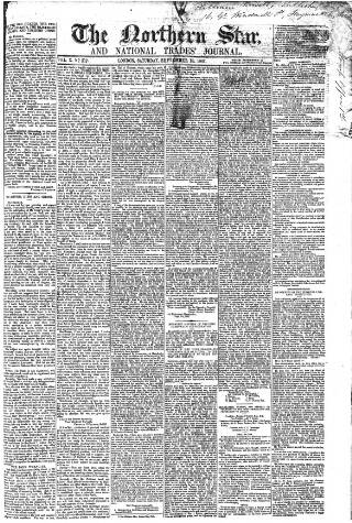 cover page of Northern Star and Leeds General Advertiser published on September 18, 1847