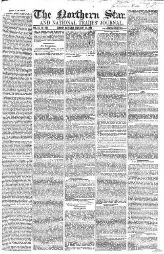 cover page of Northern Star and Leeds General Advertiser published on February 28, 1852