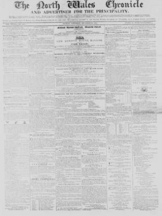 cover page of North Wales Chronicle published on December 30, 1854