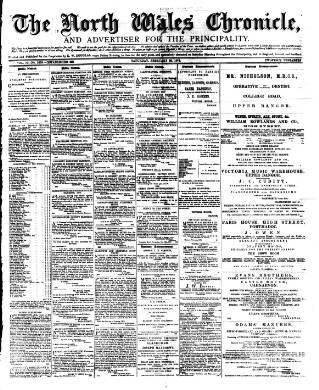 cover page of North Wales Chronicle published on February 28, 1874