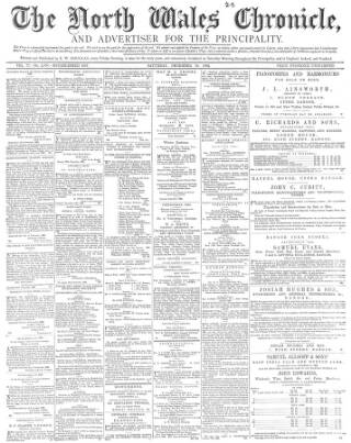 cover page of North Wales Chronicle published on December 30, 1882