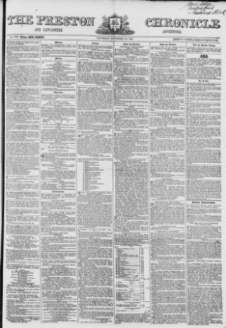 cover page of Preston Chronicle published on November 30, 1861
