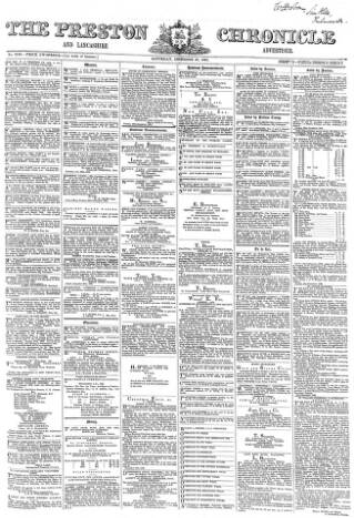 cover page of Preston Chronicle published on December 30, 1865