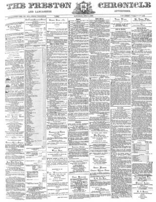 cover page of Preston Chronicle published on July 6, 1878