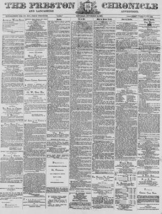 cover page of Preston Chronicle published on November 15, 1879