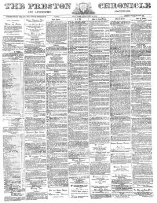 cover page of Preston Chronicle published on February 28, 1880