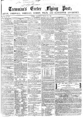 cover page of Exeter Flying Post published on December 30, 1852