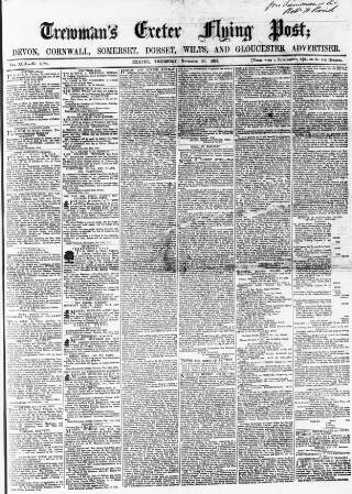 cover page of Exeter Flying Post published on November 30, 1854