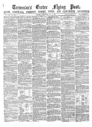 cover page of Exeter Flying Post published on July 6, 1870