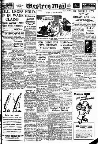 cover page of Western Mail published on November 15, 1949