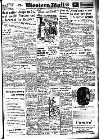cover page of Western Mail published on September 18, 1951
