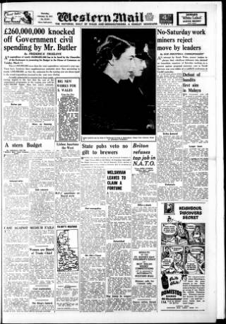 cover page of Western Mail published on February 28, 1952