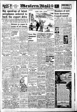 cover page of Western Mail published on December 30, 1952