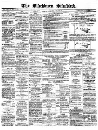 cover page of Blackburn Standard published on May 29, 1867