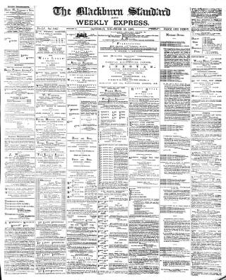 cover page of Blackburn Standard published on November 15, 1890